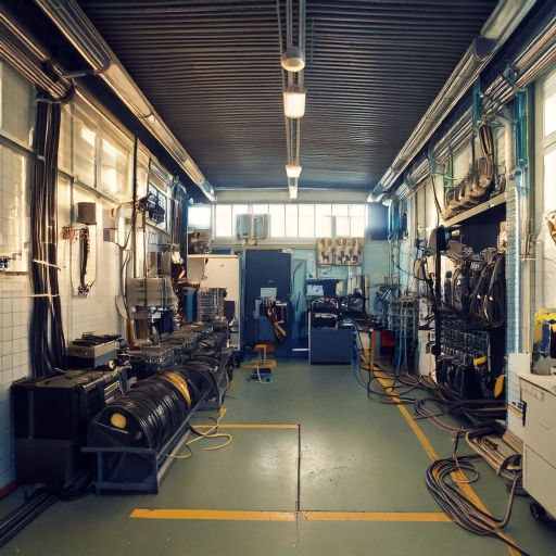 Firefly Electric workshop inside a one story building for laying electric cable and transformers 342